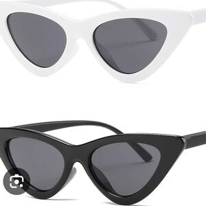 2-Pack Black & White Cat-Eye Sunglasses